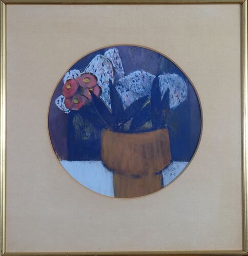 Mrva Jaroslav - "Květiny (Hnědá váza)" kruh 27,5 cm