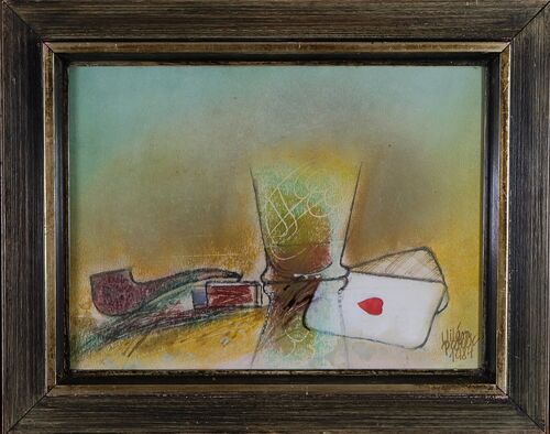 Plocek Vilém - "Zátiší s kartami" 28 x 38 cm Plocek Vilém - "Zátiší s kartami" 28 x 38 cm