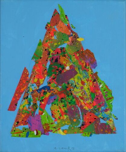 Lamr Aleš - "Kompozice (modrá)" 30 x 25 cm