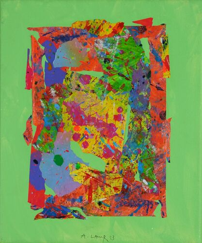 Lamr Aleš - "Kompozice (zelená)" 30 x 25 cm